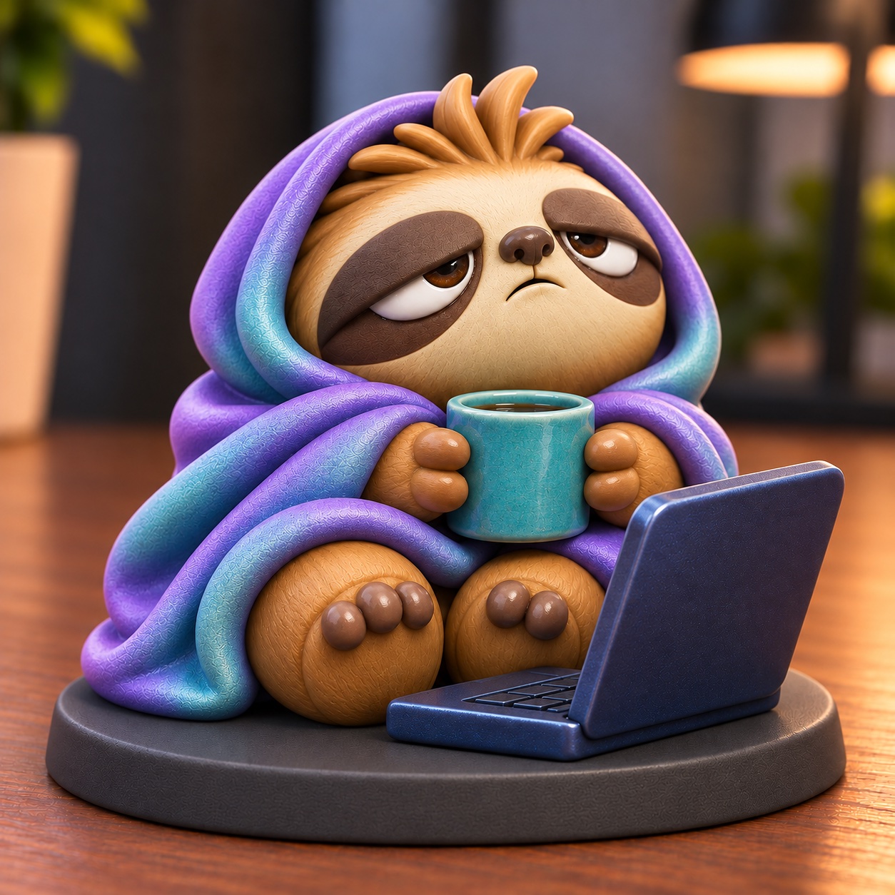 AI-colourised concept of the sloth figure